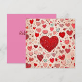 Niedliche rote Herzen Einladung (Vorne/Hinten)