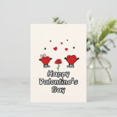 Niedliche rote Herzen Feiertagskarte (Stehend Vorderseite)