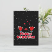 Niedliche rote Herzen Feiertagskarte (Stehend Vorderseite)
