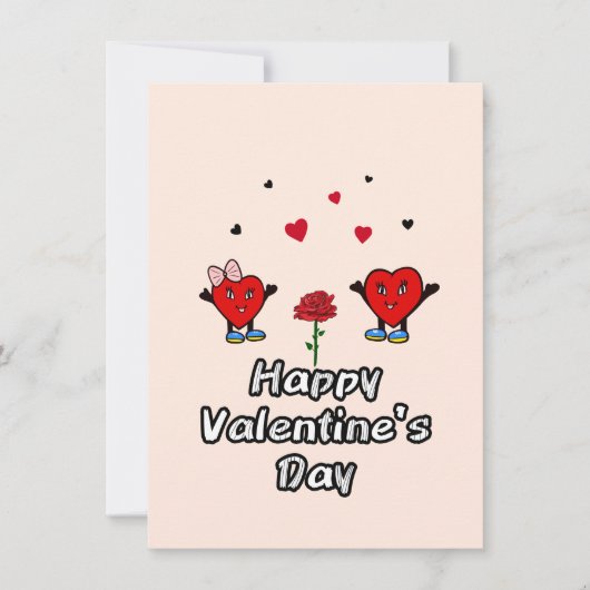 Niedliche rote Herzen Feiertagskarte (Vorderseite)