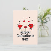 Niedliche rote Herzen Feiertagskarte (Stehend Vorderseite)
