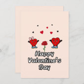 Niedliche rote Herzen Feiertagskarte (Vorne/Hinten)