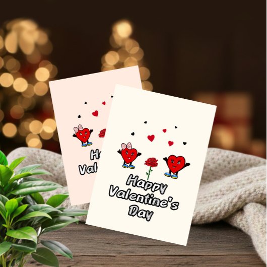 Niedliche rote Herzen Feiertagskarte