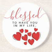 Niedliche rote Herzen gesegnet, dich in meinem Leb Getränkeuntersetzer (Vorne)