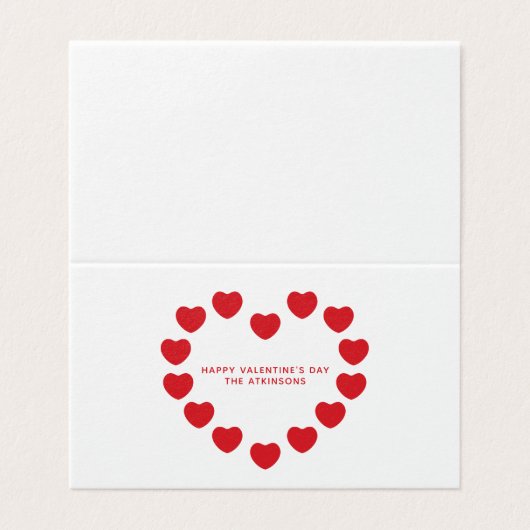 Niedliche rote Herzen Moderne Gebräuche Valentinst (Außenseite Aufgefaltet)