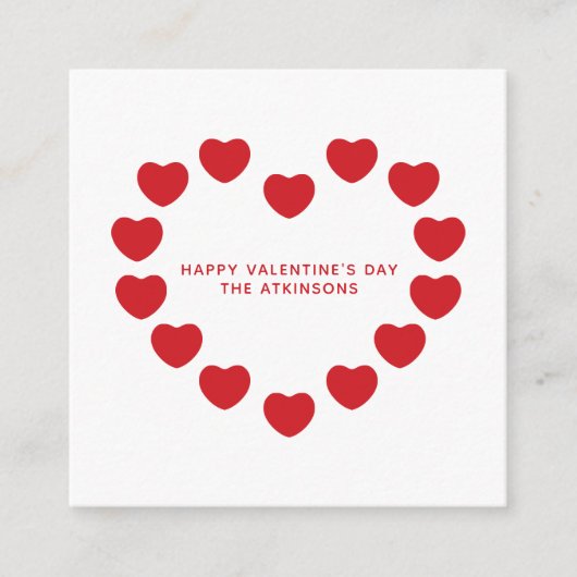 Niedliche rote Herzen Moderne Gebräuche Valentinst Begleitkarte (Vorderseite)