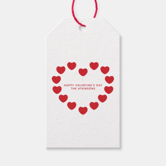 Niedliche rote Herzen Moderne Gebräuche Valentinst Geschenkanhänger (Vorderseite)