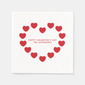 Niedliche rote Herzen Moderne Gebräuche Valentinst Serviette (Vorderseite)