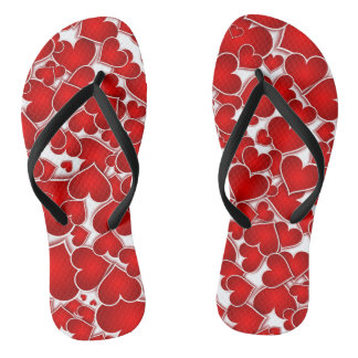 niedliche rote Herzen Muster Pair of Flip Flops Badesandalen