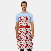 Niedliche rote Herzen Muster persönlicher Text ode Schürze (Getragen)