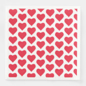 ❤️ Niedliche rote Herzen Serviette (Vorderseite)