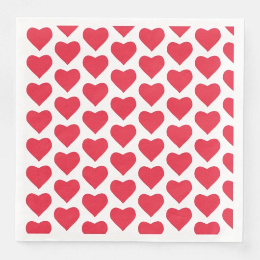 ❤️ Niedliche rote Herzen Serviette (Vorderseite)