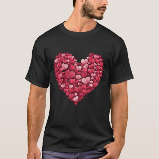 Niedliche rote Herzen T-Shirt (Vorderseite)