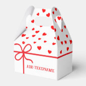 Niedliche rote Herzen und Band nach Maß Geschenkschachtel (Rückseite)