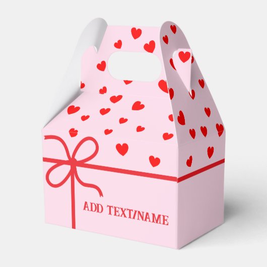Niedliche rote Herzen und Band nach Maß Geschenkschachtel (Rückseite)