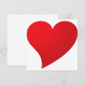 Niedliche rote Herzkarte (Vorne/Hinten)