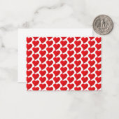 Niedliche rote Herzmuster minimalistisch moderne Mitteilungskarte (Vorderseite/Rückseite Beispiel)