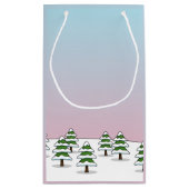 Niedliche Rote Kardinal Liebe Winterlandschaft Kleine Geschenktüte (Rückseite)