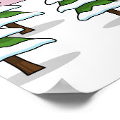 Niedliche Rote Kardinal Liebe Winterlandschaft Poster (Ecke)