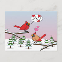 Niedliche Rote Kardinal Liebe Winterlandschaft