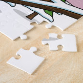 Niedliche Rote Kardinal Liebe Winterlandschaft Puzzle (Seite)