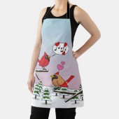 Niedliche Rote Kardinal Liebe Winterlandschaft Schürze (InSitu)