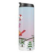 Niedliche Rote Kardinal Liebe Winterlandschaft Thermosbecher (Nach rechts gedreht)