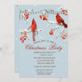 Niedliche Rote Kardinal Schneeflocken Einladung (Vorne/Hinten)