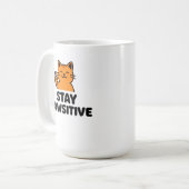 Niedliche rote Katze Daumen hoch Kaffeetasse (Vorderseite Links)