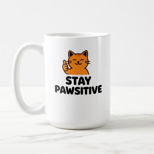 Niedliche rote Katze Daumen hoch Kaffeetasse (Links)