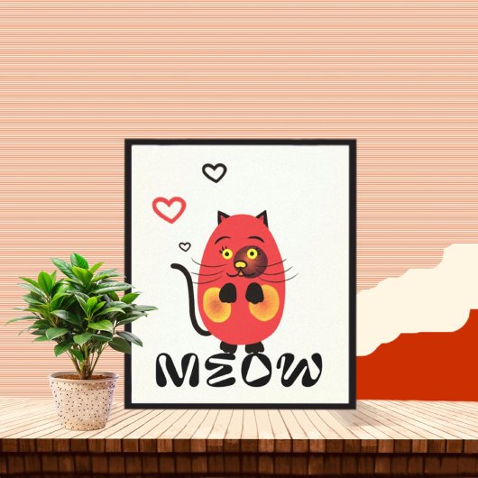 Niedliche rote Katze Leinwanddruck