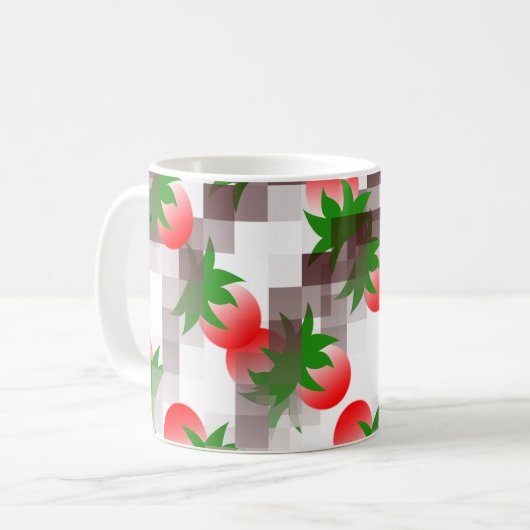 Niedliche Rote Kirschen Kaffeetasse (Vorderseite Links)