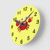 Niedliche rote Krabbe Runde Wanduhr (Winkel)