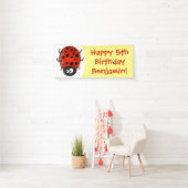 Niedliche , rote Ladybug-Cartoon-Abbildung Banner (Insitu)