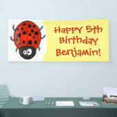 Niedliche , rote Ladybug-Cartoon-Abbildung Banner (Messe)