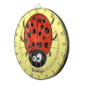 Niedliche , rote Ladybug-Cartoon-Abbildung Dartscheibe (Vorderseite rechts)