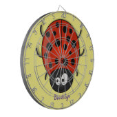 Niedliche , rote Ladybug-Cartoon-Abbildung Dartscheibe (Vorderseite Links)