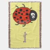 Niedliche , rote Ladybug-Cartoon-Abbildung Decke (Vorderseite Vertikal)