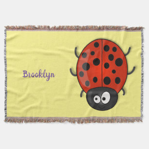 Niedliche , rote Ladybug-Cartoon-Abbildung Decke