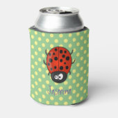 Niedliche , rote Ladybug-Cartoon-Abbildung Dosenkühler (Kanne Rückseite)
