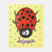 Niedliche , rote Ladybug-Cartoon-Abbildung Fleecedecke (Vorderseite)
