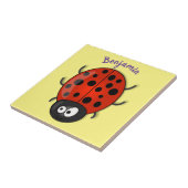 Niedliche , rote Ladybug-Cartoon-Abbildung Fliese (Seite)