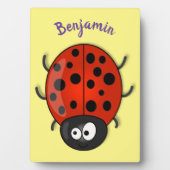 Niedliche , rote Ladybug-Cartoon-Abbildung Fotoplatte (Vorderseite)