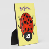 Niedliche , rote Ladybug-Cartoon-Abbildung Fotoplatte (Seite)