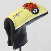 Niedliche , rote Ladybug-Cartoon-Abbildung Golf Headcover (3/4 Vorderseite)