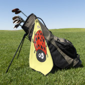 Niedliche , rote Ladybug-Cartoon-Abbildung Golfhandtuch (Gras)