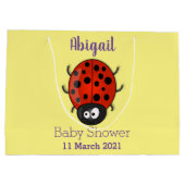 Niedliche , rote Ladybug-Cartoon-Abbildung Große Geschenktüte (Rückseite)