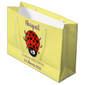 Niedliche , rote Ladybug-Cartoon-Abbildung Große Geschenktüte (Vorderseite Schrägansicht)
