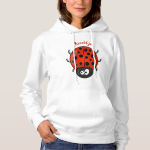 Niedliche , rote Ladybug-Cartoon-Abbildung Hoodie