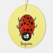 Niedliche , rote Ladybug-Cartoon-Abbildung Keramik Ornament (Links)